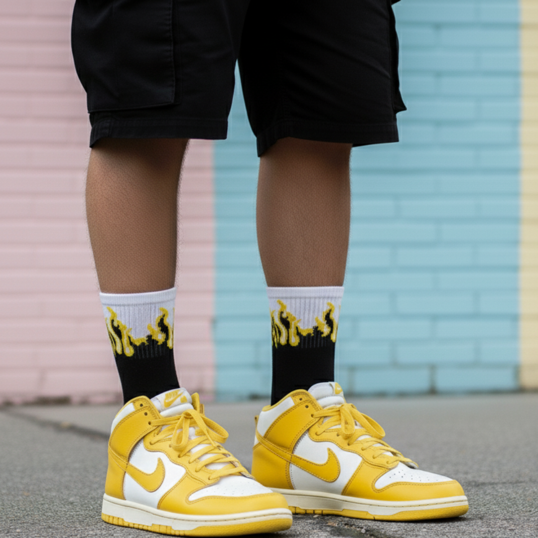 Fire Edition - Black, White, and Yellow Flames